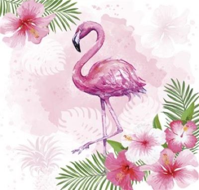 Watercolor Flamingo Luncheon Napkins