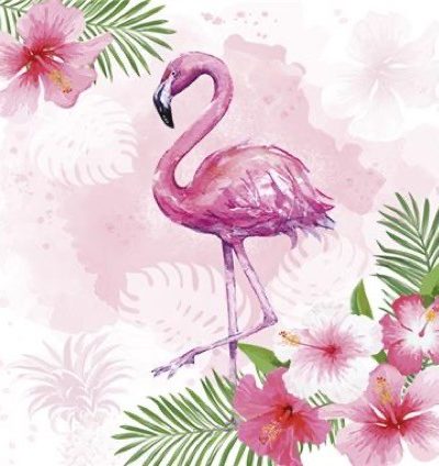 Watercolor Flamingo Luncheon Napkins