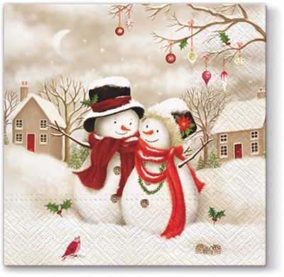 Snowy Family Luncheon Napkins