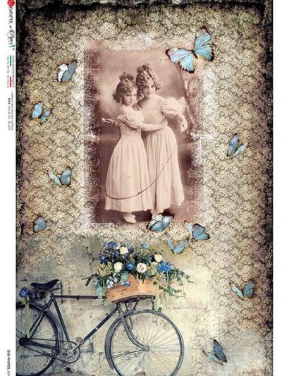 Vintage Photo with Bike Rice Paper