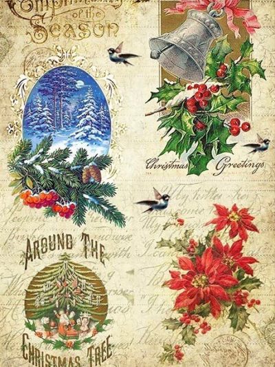 Christmas Postcards Rice Paper