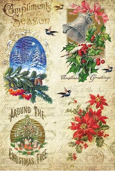 Christmas Postcards Rice Paper