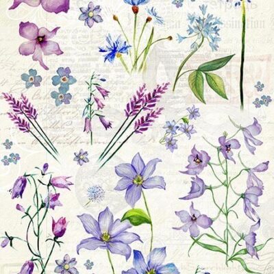 Blue Spring Flowers Rice Paper