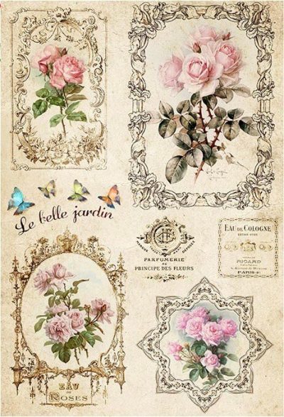 French Postcards Rice Paper