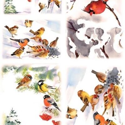 Winter Birds Rice Paper