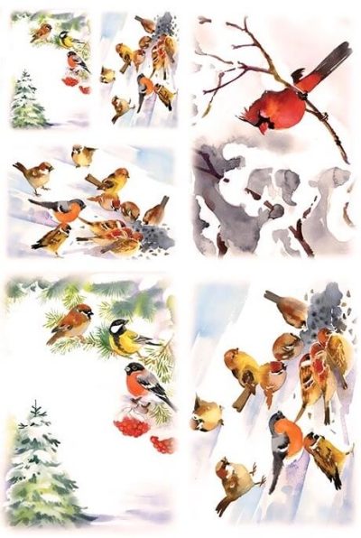 Winter Birds Rice Paper