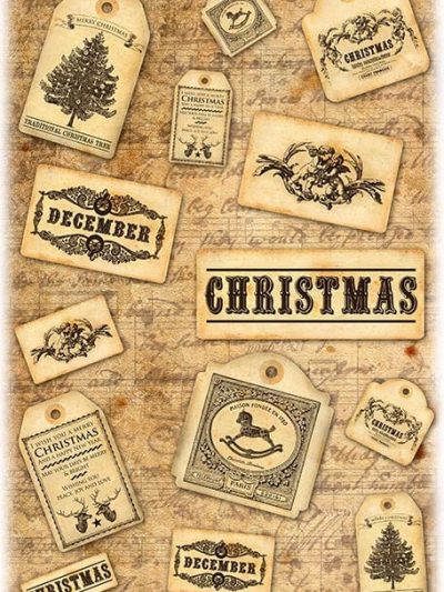 Vintage Christmas Tags Rice Paper