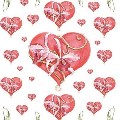 Hearts with Flowers Rice Paper
