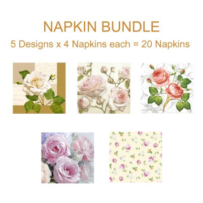 Napkin Bundle – Roses – Lunch