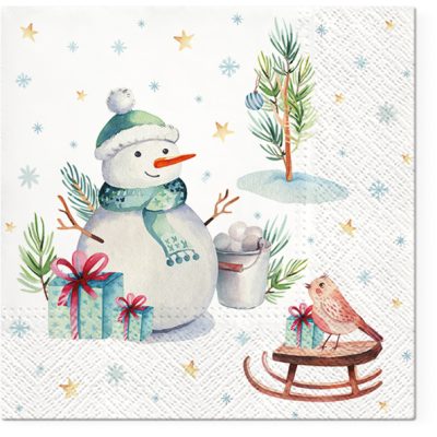 Lovely Snowman Luncheon Napkins