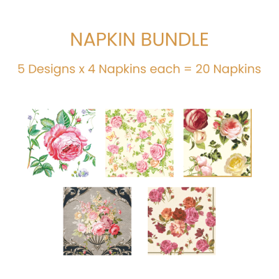 Napkin Bundle – Roses II – Lunch