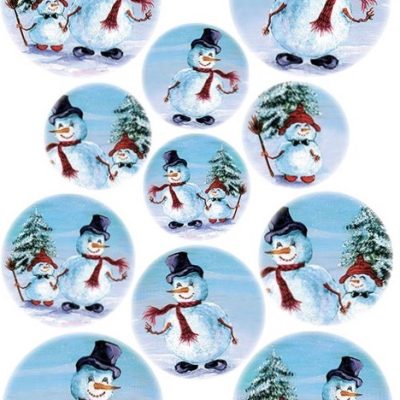 Snowmen Ornament Rice Paper
