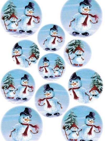 Snowmen Ornament Rice Paper
