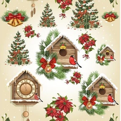 Christmas Bird House Rice Paper