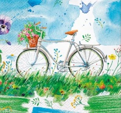 Watercolor Bicycle Luncheon Napkins