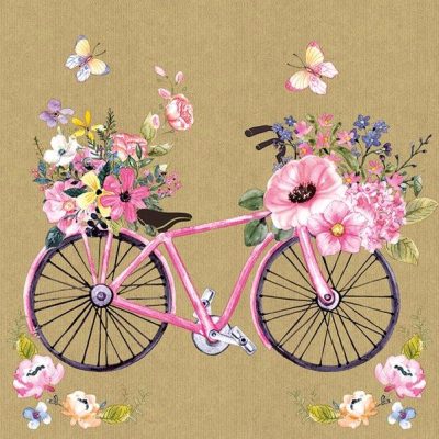 Floral Bike Luncheon Napkins