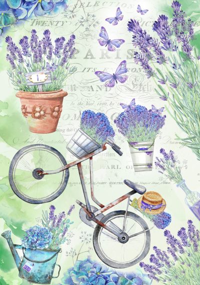 Lavender Bike Rice Paper