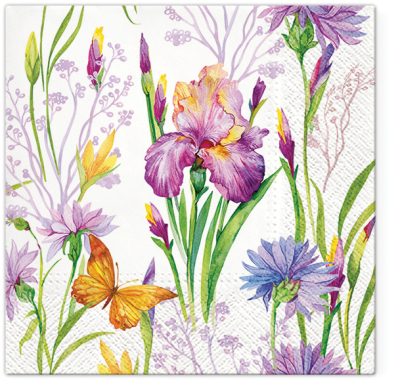 Iris with Butterfly Luncheon Napkins