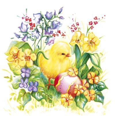 Floral Chick Luncheon Napkins