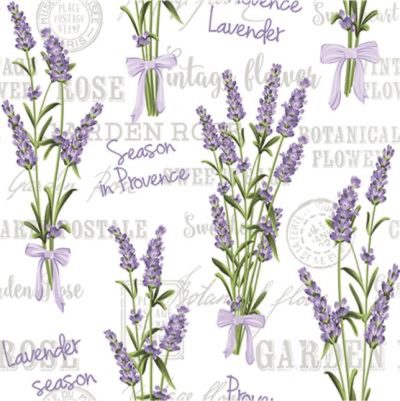 Lavender Postcard Luncheon Napkins
