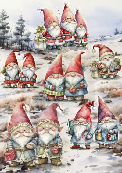 Christmas Gnomes Rice Paper