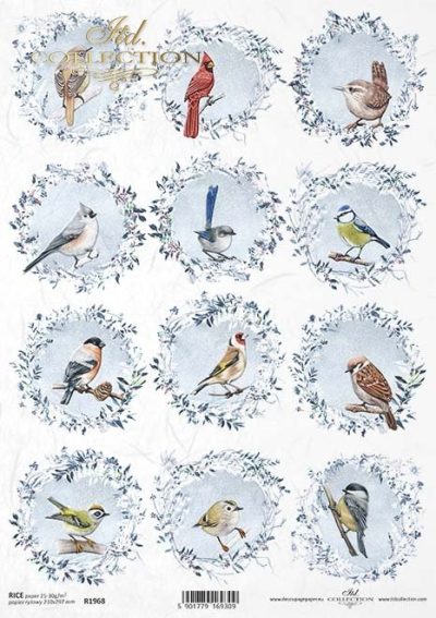 Bird Ornaments Rice Paper